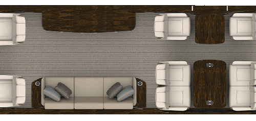 Rendering of Grand Suite aircraft floorplan