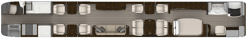 Rendering of Grand Suite aircraft floorplan