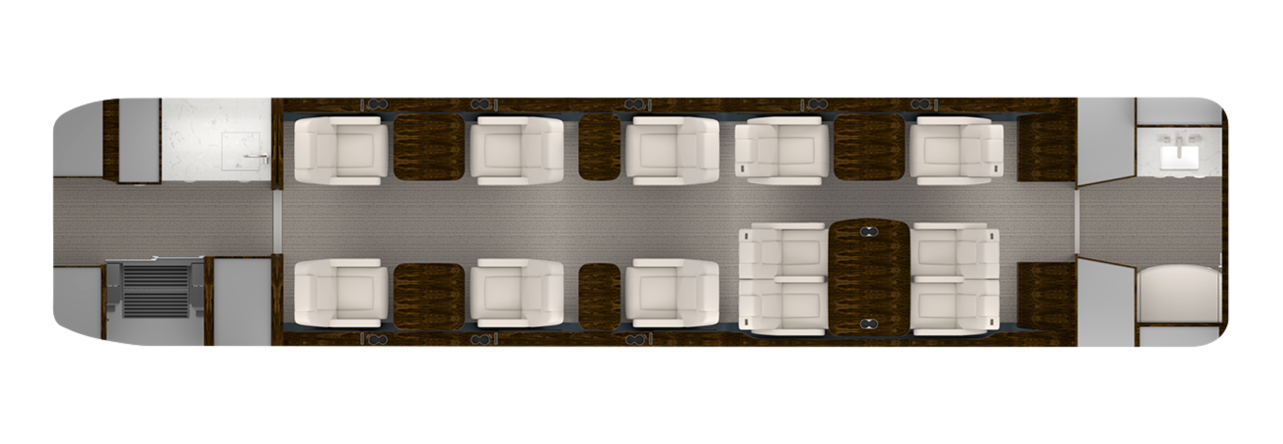Floor plan with twelve single-person chairs
