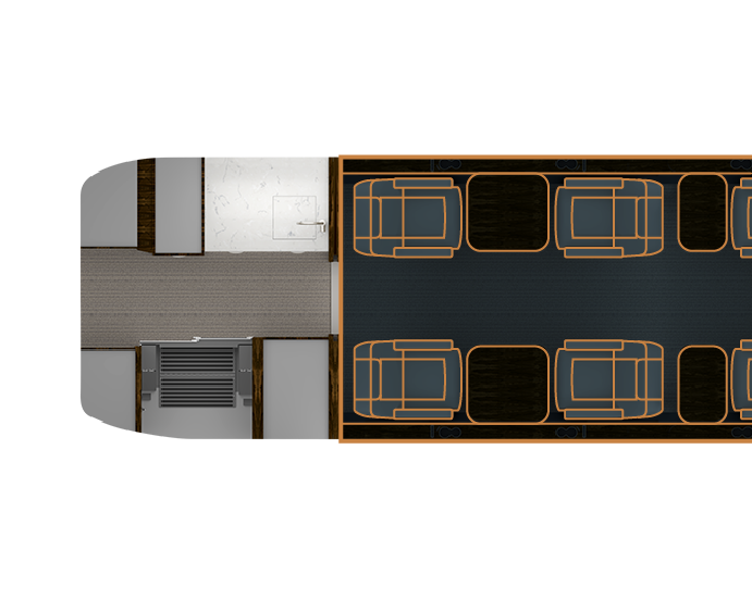 Floor plan with twelve single-person chairs compared to G280
