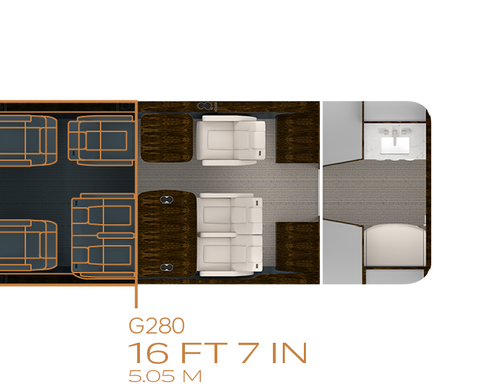 Floor plan with twelve single-person chairs compared to G280