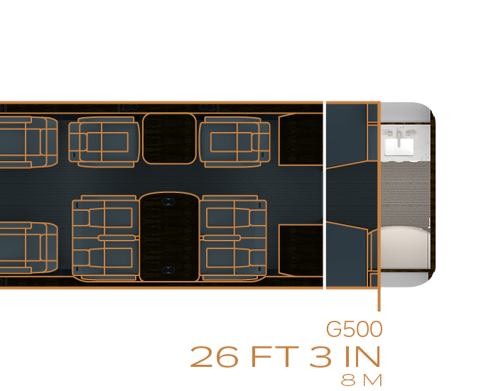 Floor plan with twelve single-person chairs compared to G500